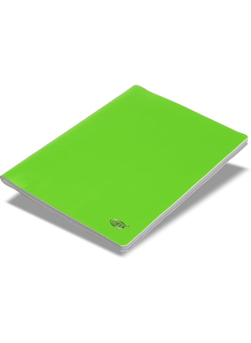 FIS Notebook, A5 Size(148x210mm), PP Soft Cover Materials, Stong Binding Wire, 80 Sheets, Plain No Ruling, Rounded Corners, Packet of 5 Pieces, Neon Green Cover Design-FSNBA5PLPPNGR - Image 2